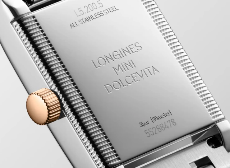 LONGINES ミニ ドルチェヴィータ 21.5×29mm シルバー「フランケ」文字盤 ステンレススティール&18Kピンクゴールドクラウン ダイヤモンド L5.200.5.79.7