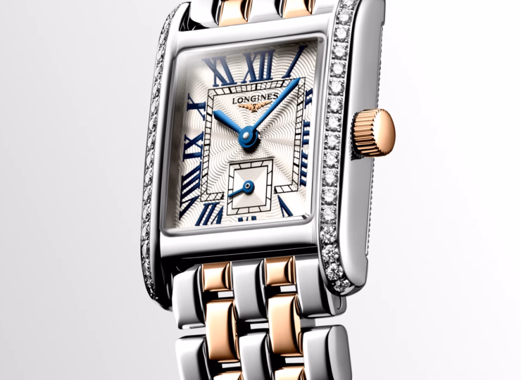 LONGINES ミニ ドルチェヴィータ 21.5×29mm シルバー「フランケ」文字盤 ステンレススティール&18Kピンクゴールドクラウン ダイヤモンド L5.200.5.79.7