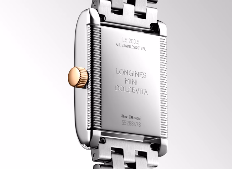 LONGINES ミニ ドルチェヴィータ 21.5×29mm シルバー「フランケ」文字盤 ステンレススティール&18Kピンクゴールドクラウン ダイヤモンド L5.200.5.79.7
