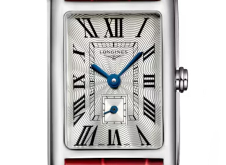 LONGINES ドルチェヴィータ 20.8×32mm シルバー「フランケ」文字盤 ステンレススティール レッド・アリゲーターストラップ L5.255.4.71.5