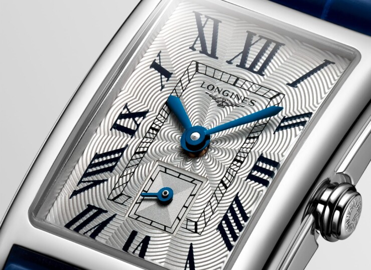 LONGINES ドルチェヴィータ 20.8×32mm シルバー「フランケ」文字盤 ステンレススティール ブルー・アリゲーターストラップ L5.255.4.71.7