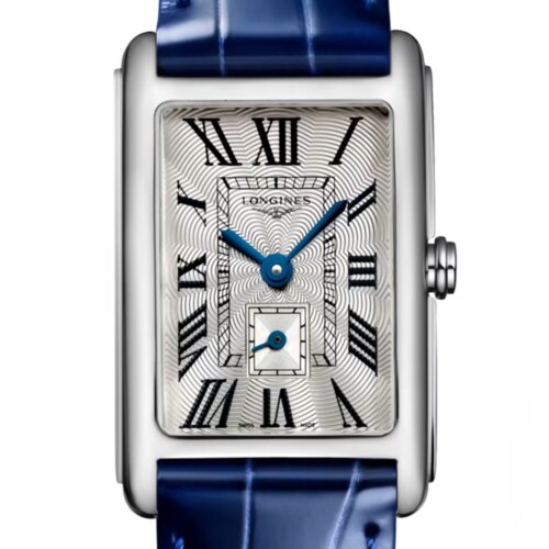 LONGINES ドルチェヴィータ 20.8×32mm シルバー「フランケ」文字盤 ステンレススティール ブルー・アリゲーターストラップ L5.255.4.71.7