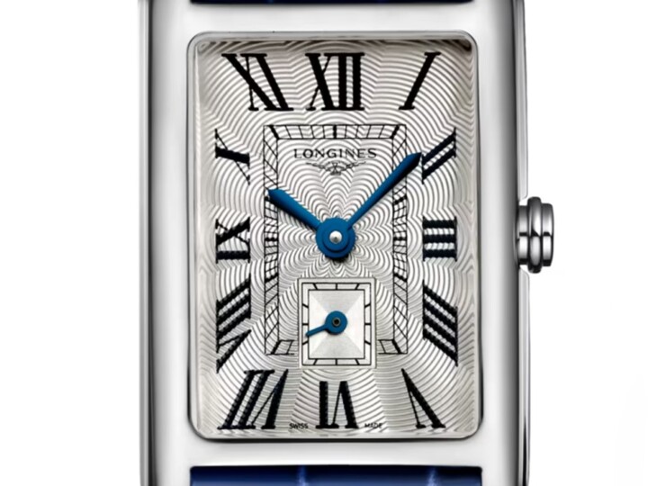 LONGINES ドルチェヴィータ 20.8×32mm シルバー「フランケ」文字盤 ステンレススティール ブルー・アリゲーターストラップ L5.255.4.71.7