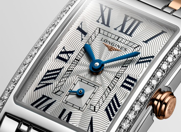 LONGINES ドルチェヴィータ 20.8×32mm シルバー「フランケ」文字盤 ステンレススティール＆18Kピンクゴールドクラウン ダイヤモンド L5.255.5.79.7