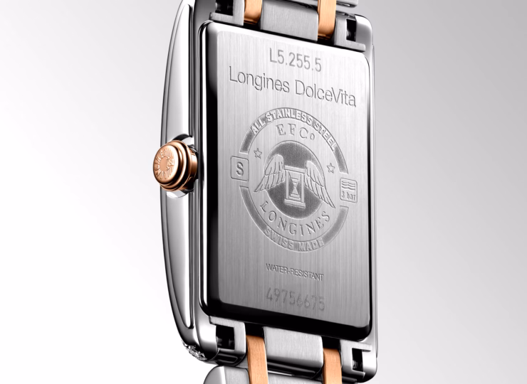 LONGINES ドルチェヴィータ 20.8×32mm シルバー「フランケ」文字盤 ステンレススティール＆18Kピンクゴールドクラウン ダイヤモンド L5.255.5.79.7