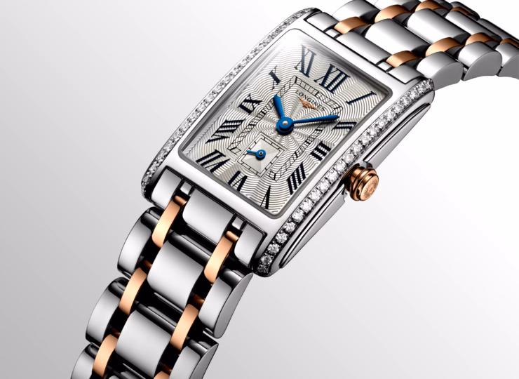 LONGINES ドルチェヴィータ 20.8×32mm シルバー「フランケ」文字盤 ステンレススティール＆18Kピンクゴールドクラウン ダイヤモンド L5.255.5.79.7