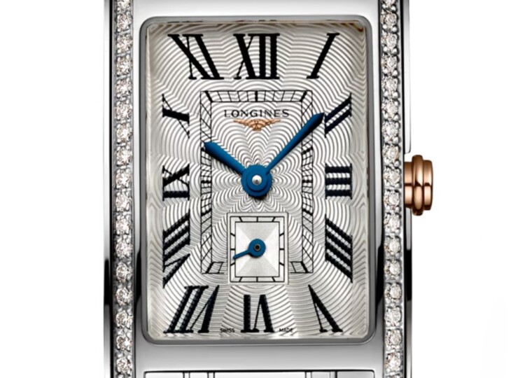 LONGINES ドルチェヴィータ 20.8×32mm シルバー「フランケ」文字盤 ステンレススティール＆18Kピンクゴールドクラウン ダイヤモンド L5.255.5.79.7