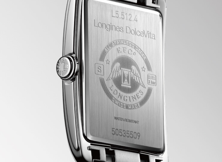LONGINES ドルチェヴィータ 23.3×37mm シルバー「フランケ」文字盤 ステンレススティール ブレスレット アプライド ローマ数字 L5.512.4.70.6