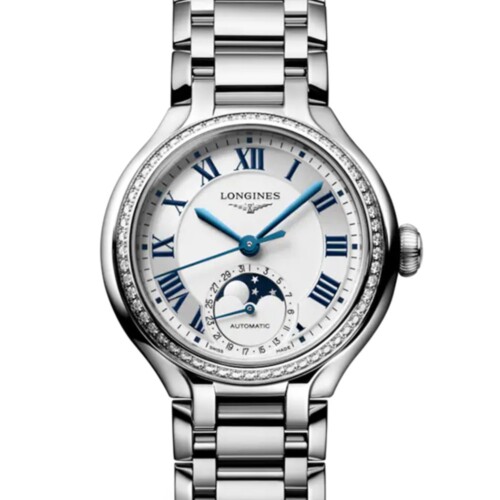 プリマルナ 34mm シルバー文字盤 ステンレススティール ダイヤモンド