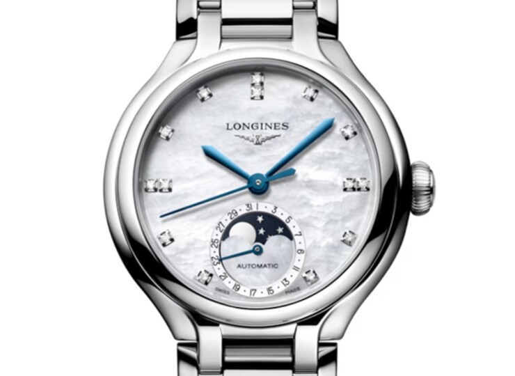 LONGINES プリマルナ 34mm ホワイト マザーオブパール文字盤 ステンレススティール ダイヤモンド ブレスレット L8.126.4.87.6