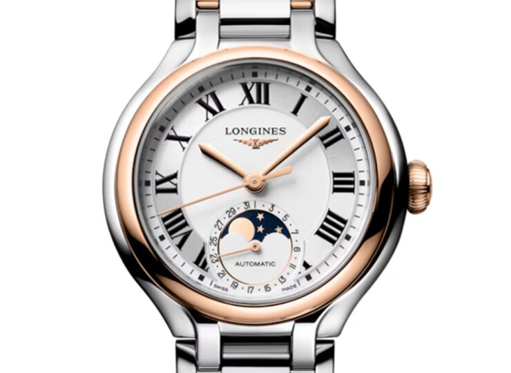 LONGINES プリマルナ 34mm シルバー文字盤 ステンレススチール&18KローズゴールドGC200 L8.126.5.71.7