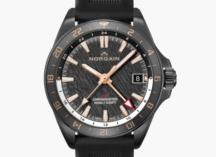 NORQAIN Adventure NEVEREST GMT Glacier 41mm ブラック文字盤 ブラックラバーストラップ N1100.22B02.B01.R01