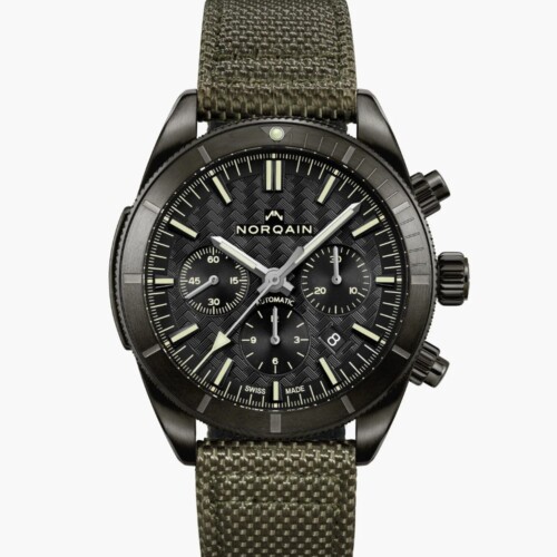 NORQAIN Adventure Chrono 44mm ブラック文字盤 カーキノーデュラストラップ N1200.19B01.B01.F03