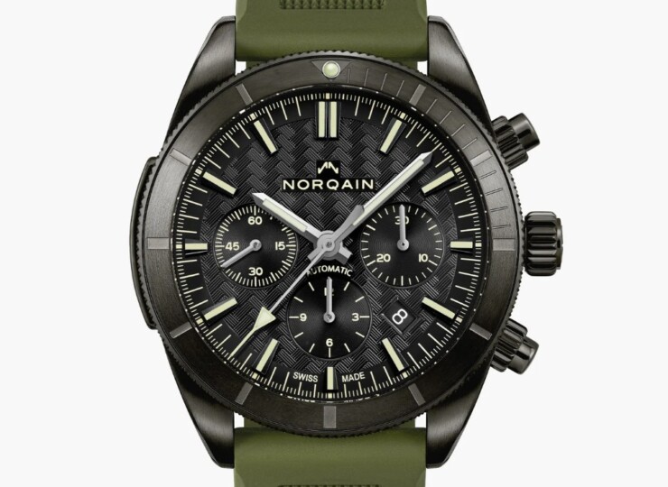 NORQAIN Adventure Chrono 44mm ブラック文字盤 Khaki Rubber N1200.19B01.B01.R02