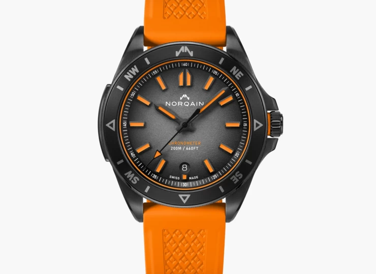 NORQAIN Adventure NEVEREST Limited Edition 40mm ブラック文字盤 マウンテンデザインの施されたブラックラバーストラップ N1300.08B01.B01.R01