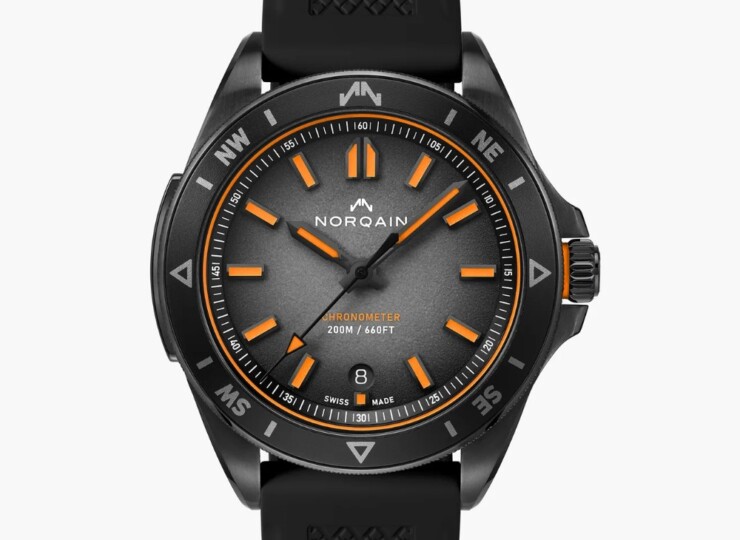 NORQAIN Adventure NEVEREST Limited Edition 40mm ブラック文字盤 マウンテンデザインの施されたブラックラバーストラップ N1300.08B01.B01.R01