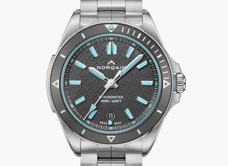 NORQAIN Adventure 40mm ライトブルー文字盤 ステンレススチールブレスレット フォールディングクラスプ N1300.08S01.G01.S01