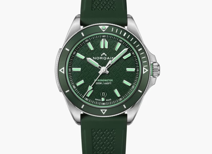 NORQAIN Adventure 40mm グリーン文字盤 ステンレススチールブレスレット フォールディングクラスプ N1300.08S02.E01.S01