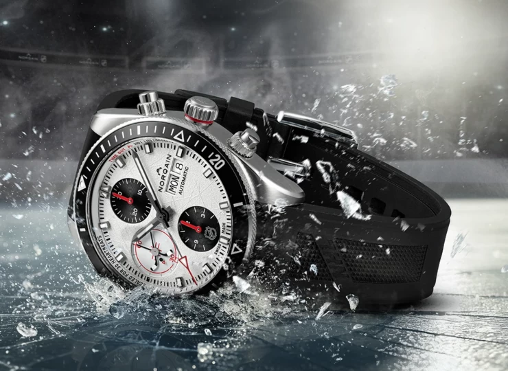 NORQAIN Adventure Chrono NHL Limited Edition 41mm ホワイト文字盤 ブラックラバーストラップ ピンバックル N1500.17S05.W01.R01