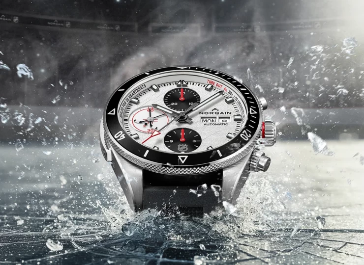 NORQAIN Adventure Chrono NHL Limited Edition 41mm ホワイト文字盤 ステンレススチールブレスレット フォールディングクラスプ N1500.17S05.W01.S01