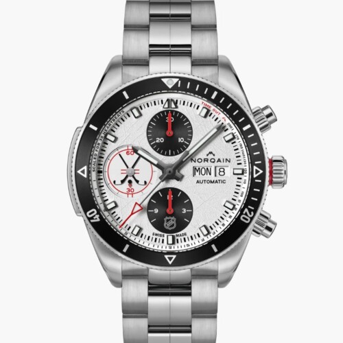 Adventure Chrono NHL Limited Edition 41mm ホワイト文字盤 ステンレススチールブレスレット フォールディングクラスプ