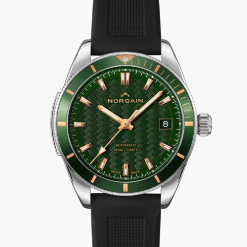 NORQAIN Adventure 37mm グリーン文字盤 ブラックラバーストラップ N1800.08S01.E01.R01