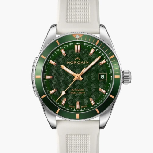 NORQAIN Adventure 37mm グリーン文字盤 ホワイトラバーストラップ N1800.08S01.E01.R02