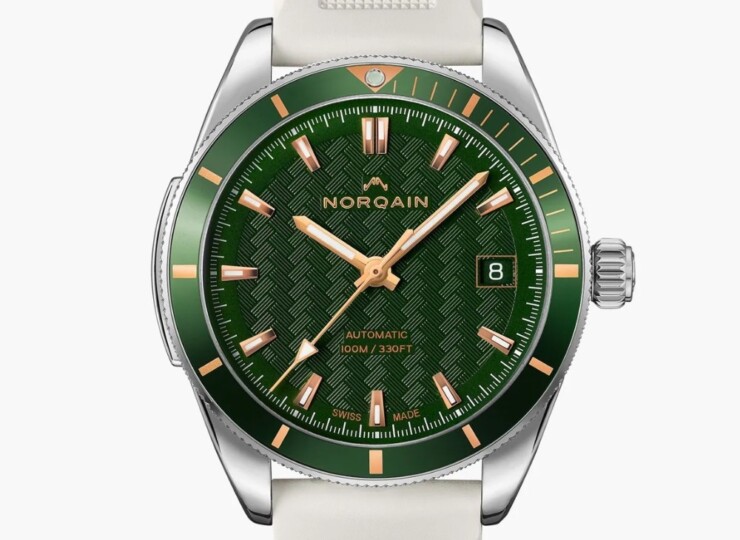 NORQAIN Adventure 37mm グリーン文字盤 ホワイトラバーストラップ N1800.08S01.E01.R02