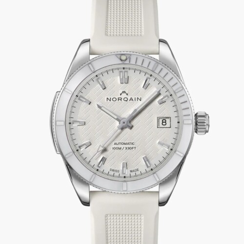 NORQAIN Adventure 37mm ホワイト文字盤 ホワイトラバーストラップ N1800.08S05.W01.R03