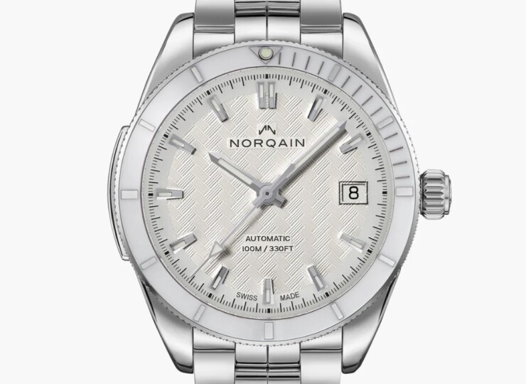 NORQAIN Adventure 37mm ホワイト文字盤 ステンレススチールブレスレット N1800.08S05.W01.S02