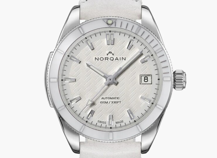 NORQAIN Adventure 37mm ホワイト文字盤 ホワイトアップルスキンストラップ N1800.08S05.W01.V01