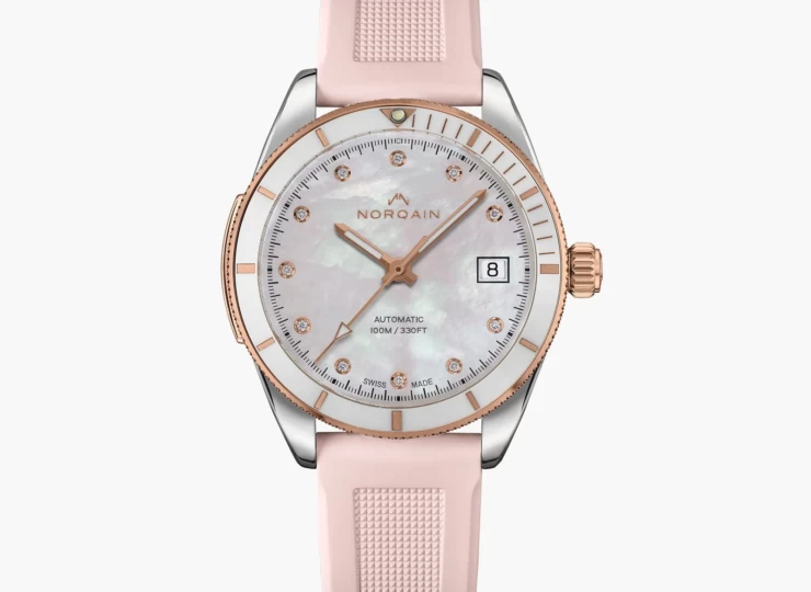 NORQAIN Adventure 37mm マザーオブパール文字盤 ホワイトラバーストラップ N1800.08S08.W01.R03