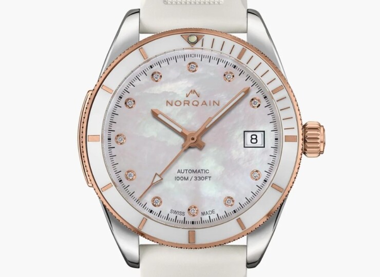 NORQAIN Adventure 37mm マザーオブパール文字盤 ホワイトラバーストラップ N1800.08S08.W01.R03