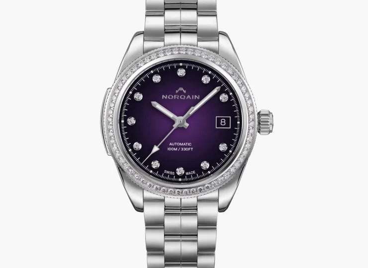 NORQAIN Adventure 37mm パープル文字盤 ホワイトラバーストラップ N1800.08S11.P01.R01