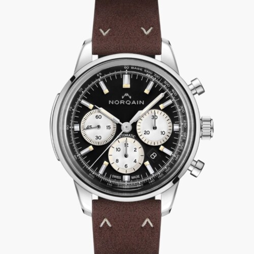 NORQAIN Freedom Chrono 43mm ブラック文字盤 エボニーアルカンターラストラップ ピンバックル N2200.18S01.B01.L10