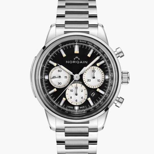 Freedom Chrono 43mm ブラック文字盤 ステンレススチールブレスレット Freedom フォールディングクラスプ