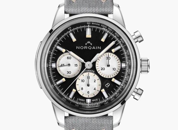 NORQAIN Freedom Chrono 43mm ブラック文字盤 Nortide Grey ピンバックル N2200.18S01.B01.T01