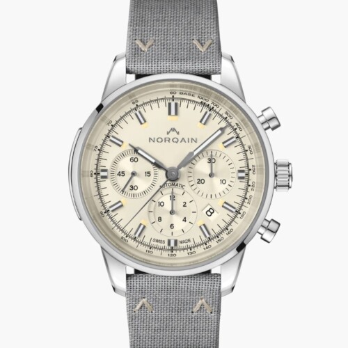 NORQAIN Freedom Chrono 43mm ホワイト文字盤 Nortide Grey ピンバックル N2200.18S01.C01.T01