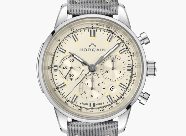 NORQAIN Freedom Chrono 43mm ホワイト文字盤 Nortide Grey ピンバックル N2200.18S01.C01.T01