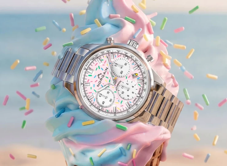 NORQAIN Freedom Chrono Enjoy Life Sprinkles 40mm ライトピンク文字盤 N2201.19S04.K01.S01