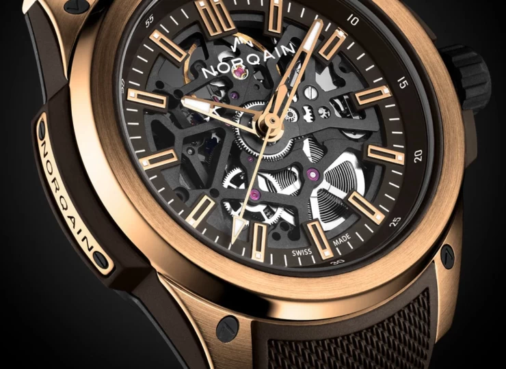 NORQAIN Wild ONE Skeleton 42mm ブラック スケルトン文字盤 ブラウン・メッシュ・ラバー NORTEQ® N3000.07G04.N01.R01