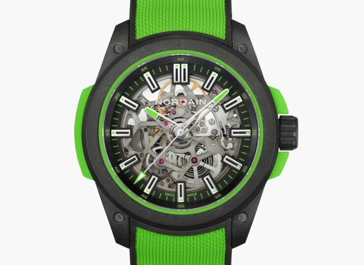 NORQAIN Wild ONE Skeleton 42mm ブラック スケルトン文字盤 ゲッコーメッシュラバー ピンバックル N3000.07Q20.B14.R01