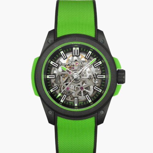 Wild ONE Skeleton 42mm ブラック スケルトン文字盤 ゲッコーメッシュラバー フォールディングクラスプ