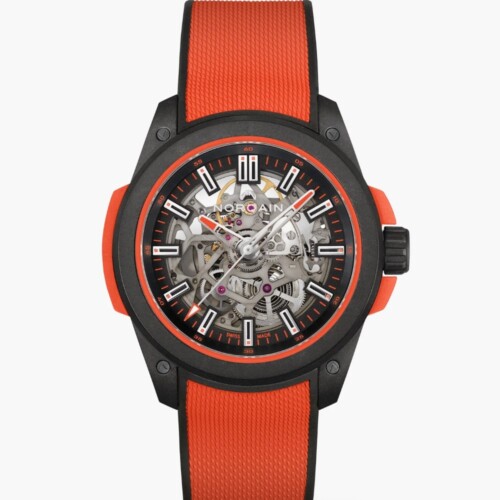 Wild ONE Skeleton 42mm ブラック スケルトン文字盤 コーラルメッシュラバー フォールディングクラスプ