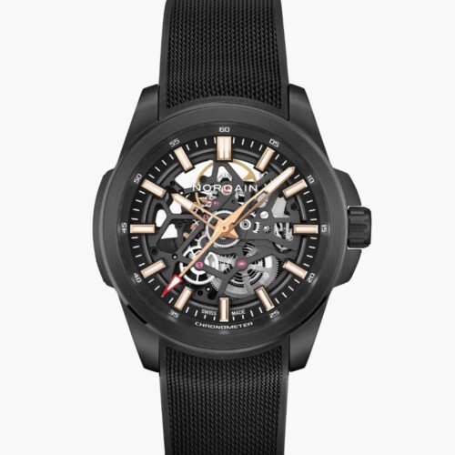 Independence Skeleton 42mm ブラック スケルトン文字盤 ブラックメッシュラバーストラップ ピンバックル