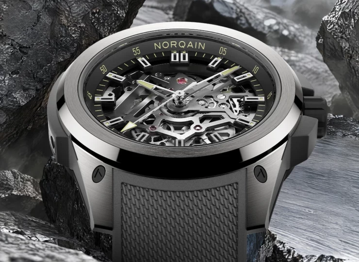 NORQAIN Wild ONE Skeleton Limited Edition 39mm ブラック スケルトン文字盤 グレーメッシュラバーストラップ Titanium（Ref.N3001.26T01.B01.R02） N3001.26T01.B01.R02