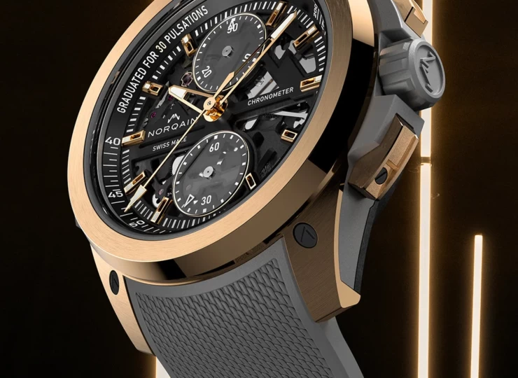 NORQAIN Wild ONE Skeleton Chrono Limited Edition 42mm ブラック スケルトン文字盤 グレーメッシュラバーストラップ NORTEQ® N3002.40G01.B01.R01