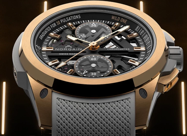NORQAIN Wild ONE Skeleton Chrono Limited Edition 42mm ブラック スケルトン文字盤 グレーメッシュラバーストラップ NORTEQ® N3002.40G01.B01.R01