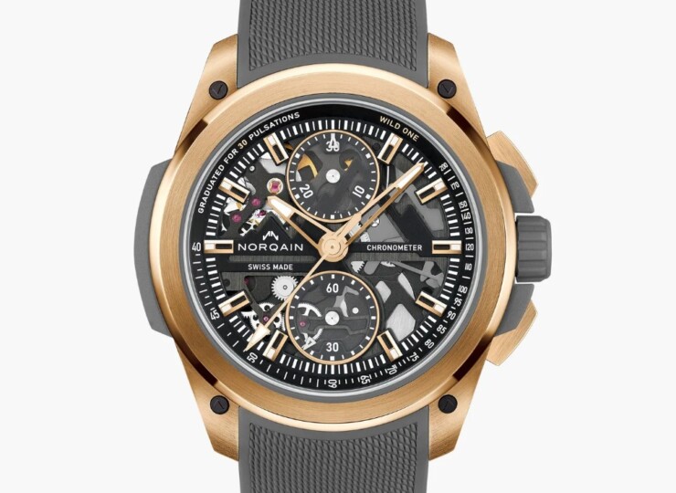 NORQAIN Wild ONE Skeleton Chrono Limited Edition 42mm ブラック スケルトン文字盤 グレーメッシュラバーストラップ NORTEQ® N3002.40G01.B01.R01