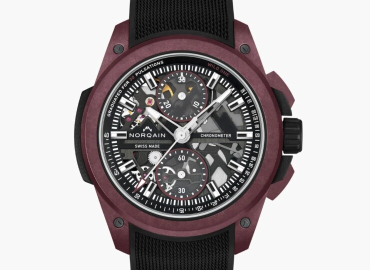 NORQAIN Wild ONE Skeleton Chrono Limited Edition 42mm ブラック スケルトン文字盤 ブラックメッシュラバーストラップ ピンバックル N3002.40Q02.B01.R01